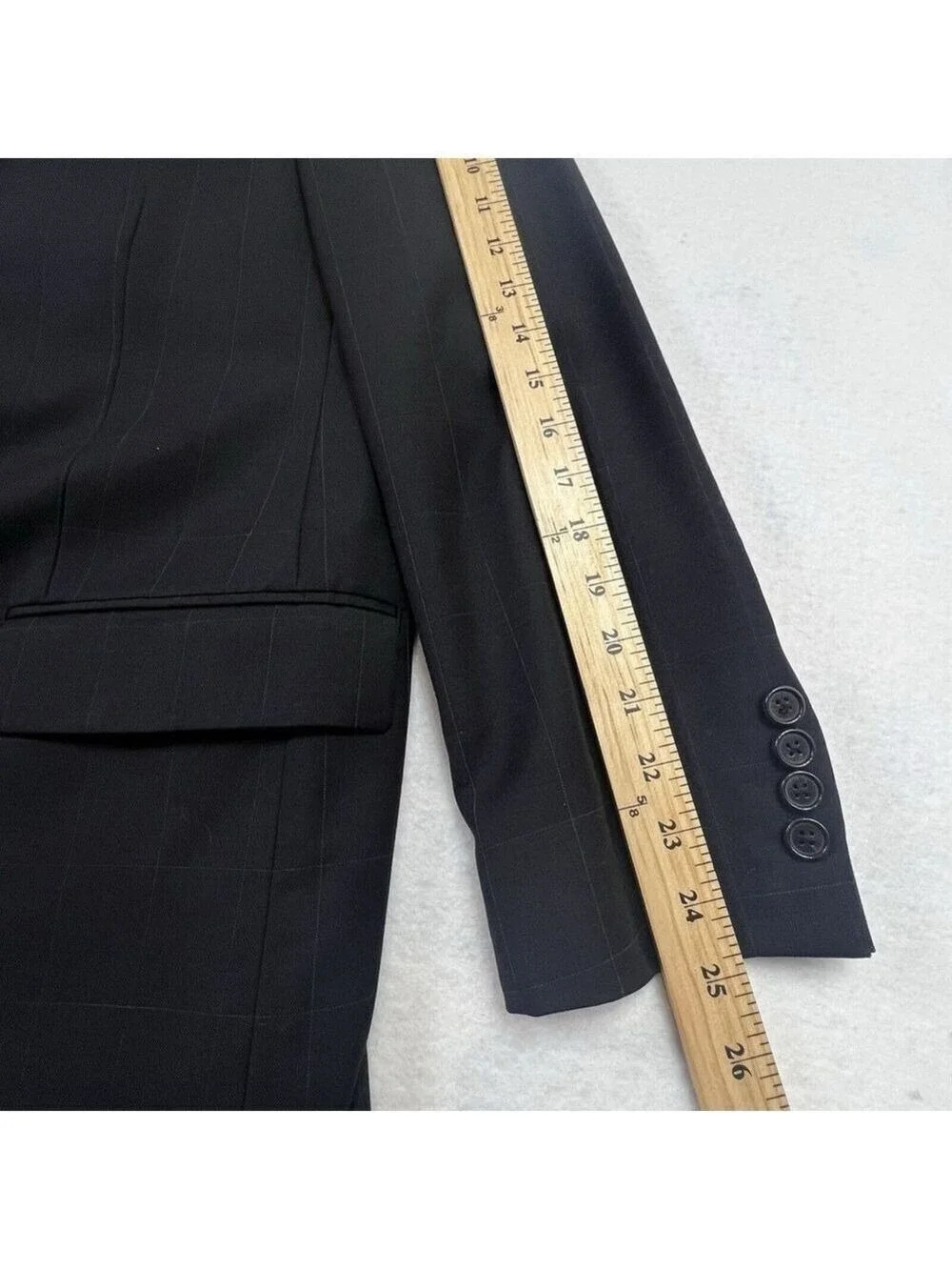 Ralph Lauren Mens Suit Jacket Sport Blazer Black Wool 44L Dillards Exclusive